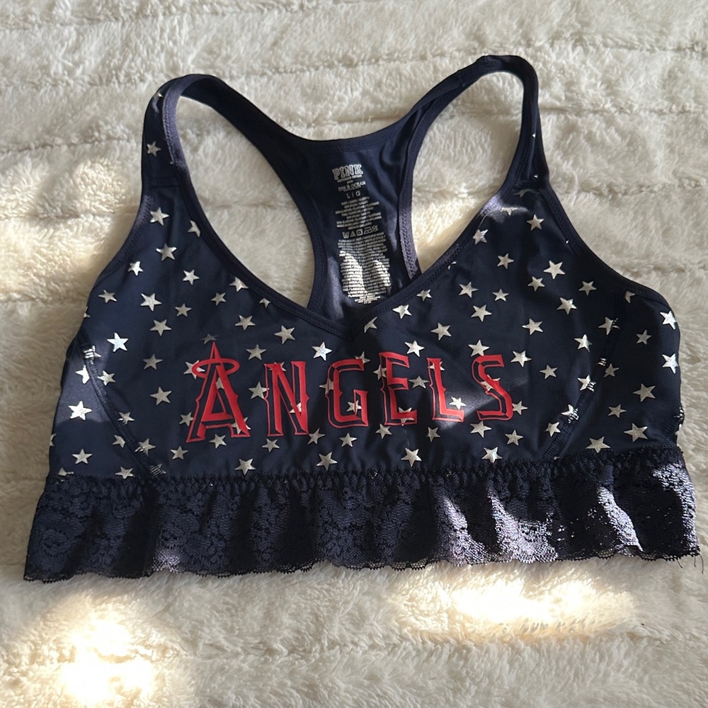 Victoria secret Pink angels Baseball team bralette with Navy Star Sports Bra